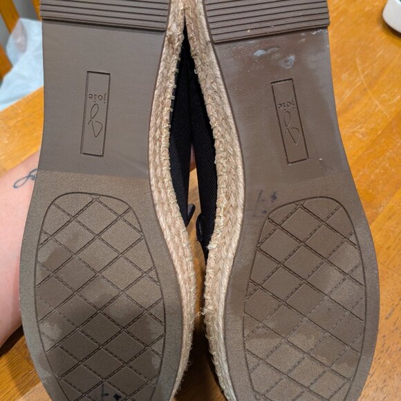 Joie Cara Platform Memory Foam Espadrilles in Black and Tan. - Picture 5 of 5